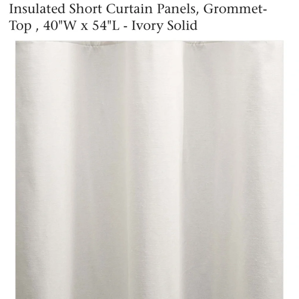 Insulated Short Curtain Panels, Grommet-Top , 40